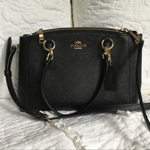 Coach Mini Christie Carryall Black Crossgrain Leather